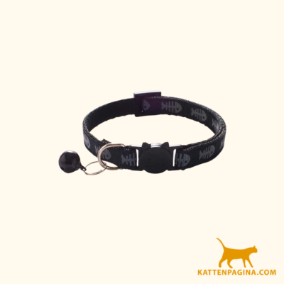 kattenhalsband met belletje veiligheidssluiting halsband kat zwart 1