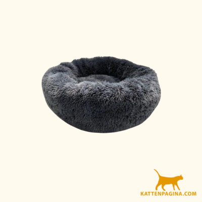 snoozle donut hondenmand zacht en luxe hondenkussen wasbaar fluffy hondenmanden 50cm grijs 1